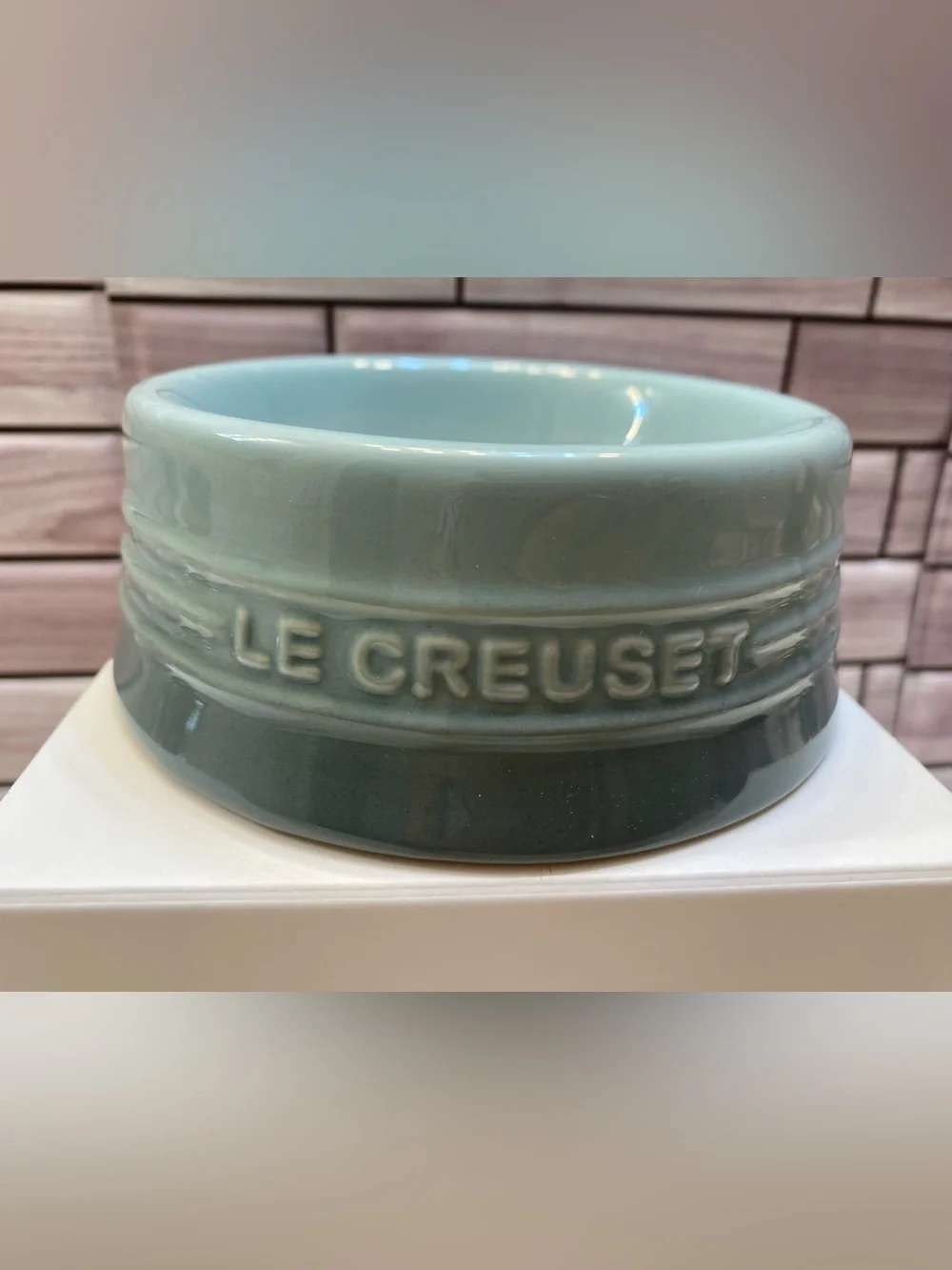 Le Creuset❤️ PET Bowl 8oz Sea salt SM Dog &Cat New in Box